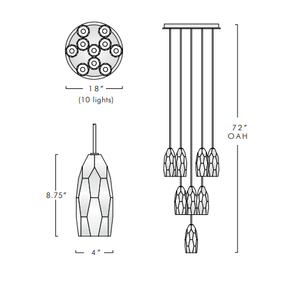 Lafi Crystal Glass Round Chandelier
