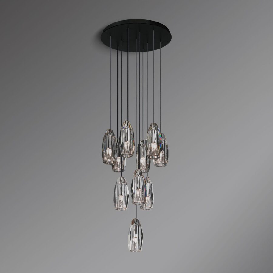 Lafi Crystal Glass Round Chandelier