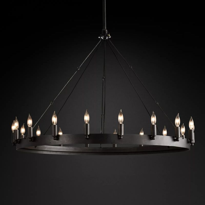 Lalania Vintage Candelabra Round Chandelier 42"（Customized)