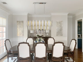 Larry 2-Tier Linear Oval Glass Chandelier