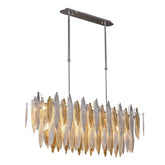 Larry 2-Tier Linear Oval Glass Chandelier