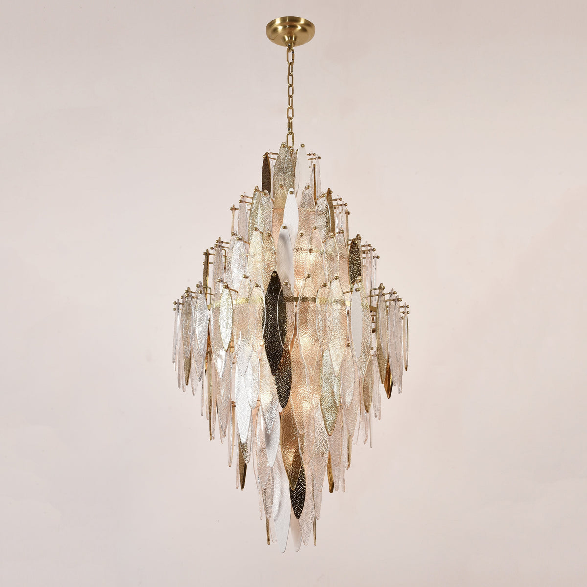 Larry Empire Tiered Oval Glass Chandelier
