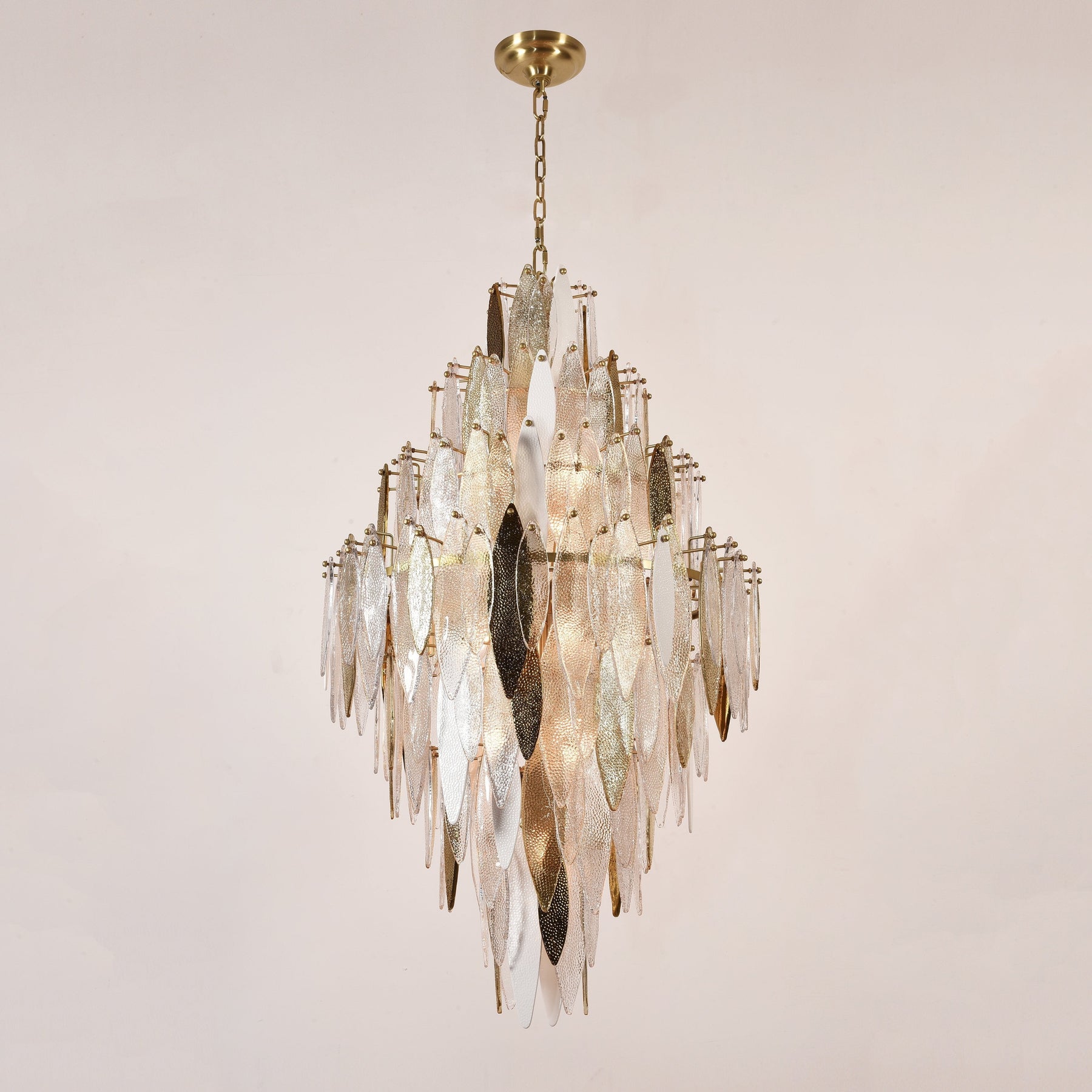 Larry Empire Tiered Oval Glass Chandelier