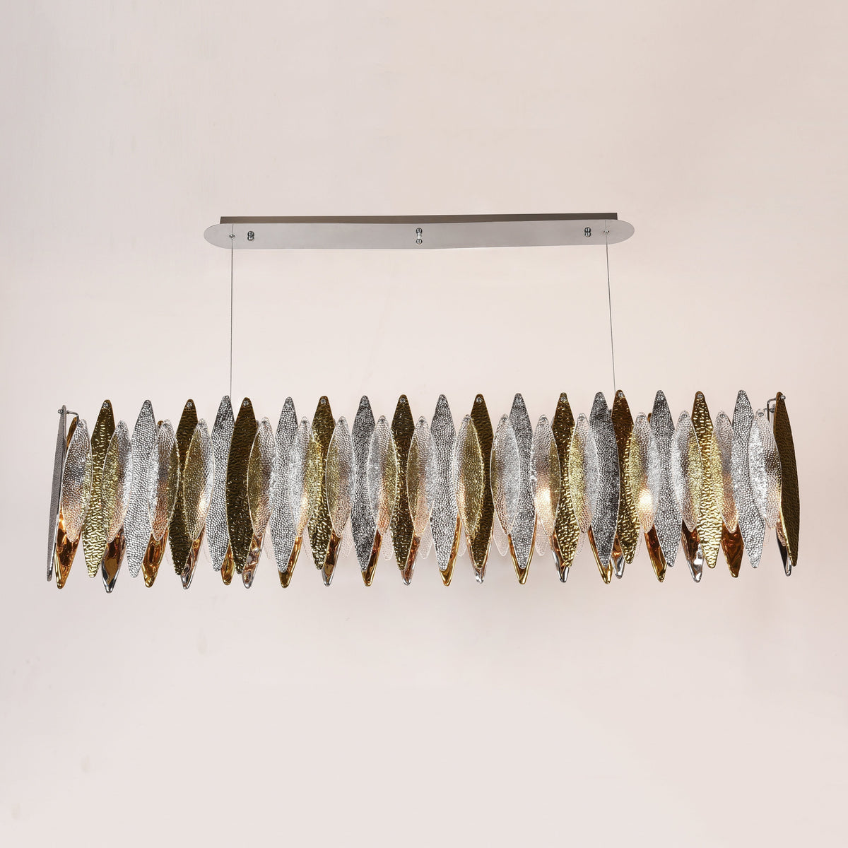 Larry Linear/Rectangle Oval Glass Chandelier