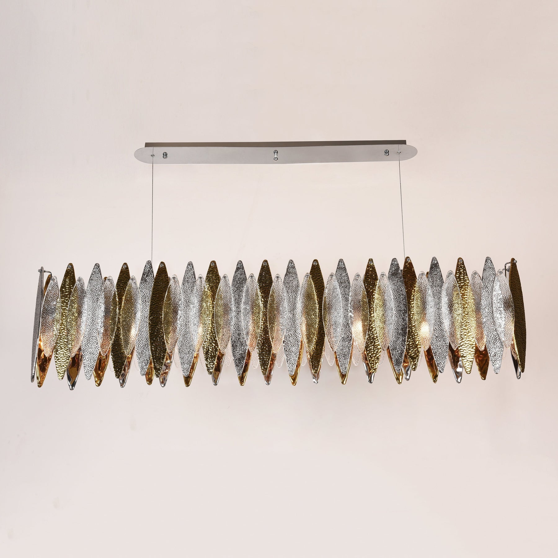 Larry Linear/Rectangle Oval Glass Chandelier