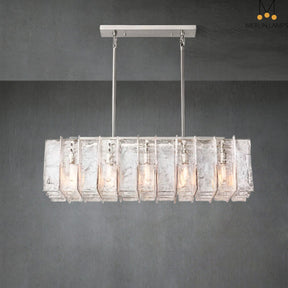 Lattic Clear Glass Rectangular Chandelier 49″