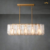 Lattic Clear Glass Rectangular Chandelier 49″
