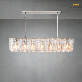 Lattic Clear Glass Rectangular Chandelier 67″