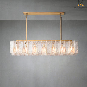 Lattic Clear Glass Rectangular Chandelier 67″