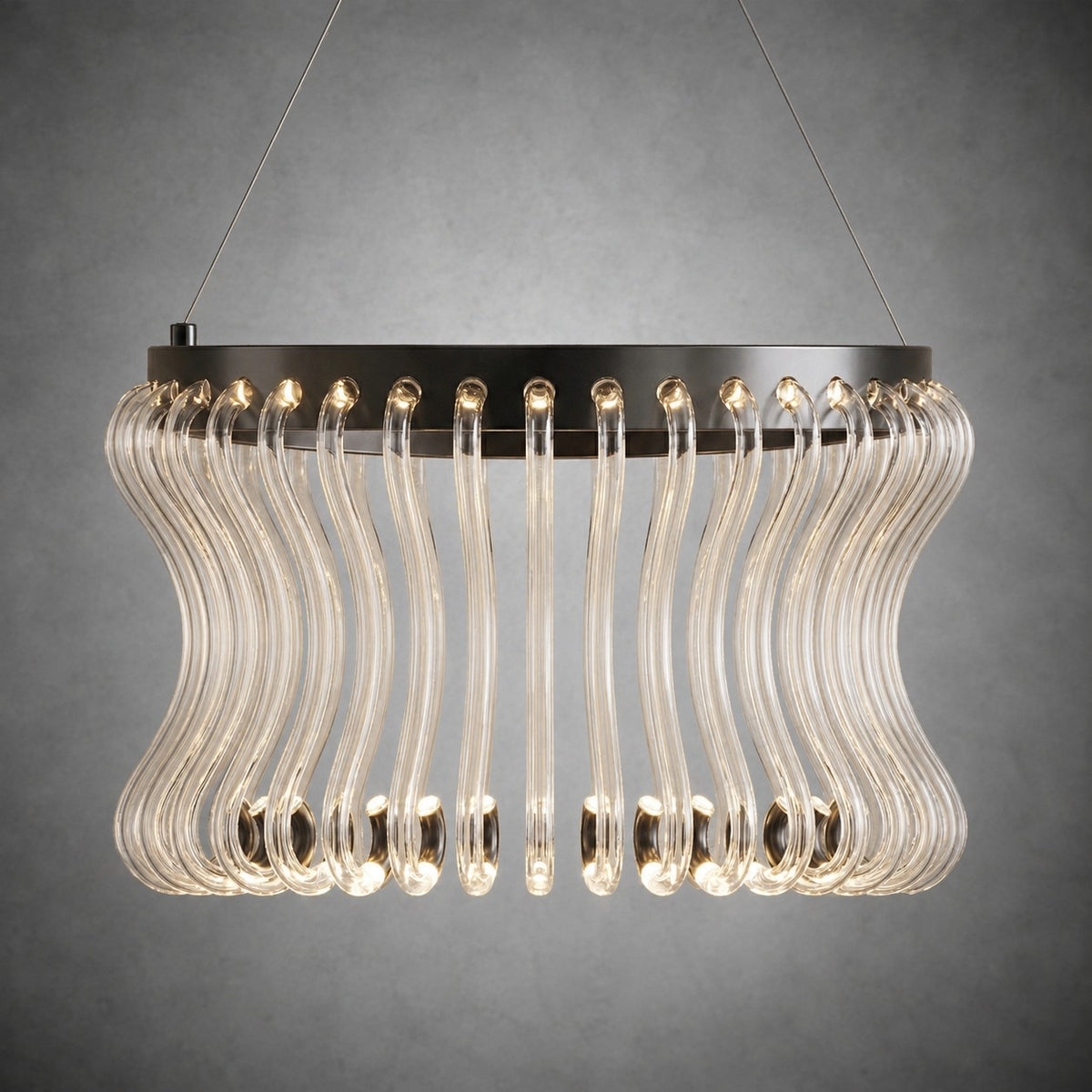 Lennox Glass Round Chandelier 21.6"D