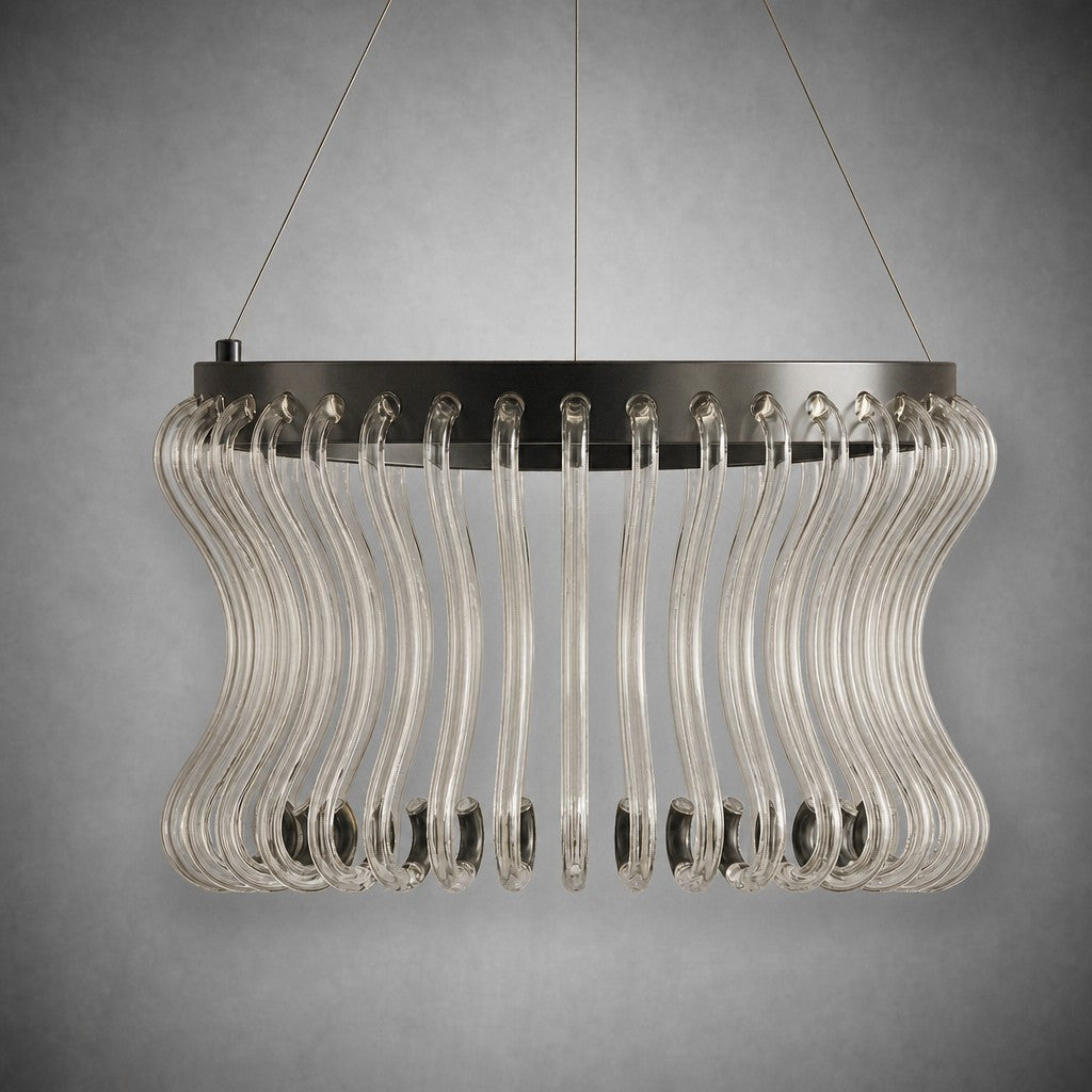 Lennox Glass Round Chandelier 21.6"D