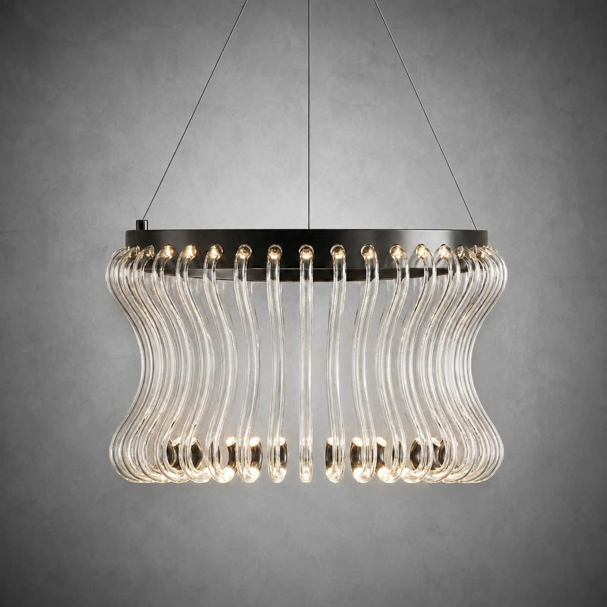 Lennox Glass Round Chandelier 21.6"D
