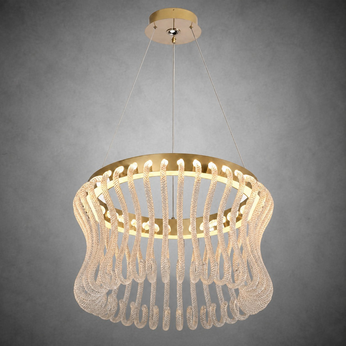 Lennox Glass Round Chandelier 21.6"D