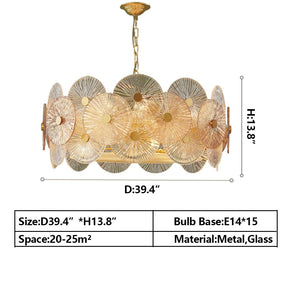 Light Luxury Art Design Creative Round Multi-tiered Glass Chandelier for Living Room/Bedroom