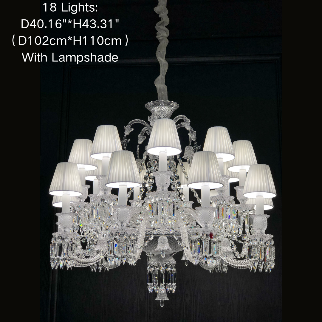 Light Luxury Classic Short Version Tiered Candle Light Crystal Chandelier for High-ceiling Rooms/Living Room