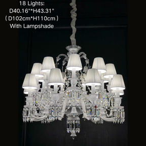 Light Luxury Classic Short Version Tiered Candle Light Crystal Chandelier for High-ceiling Rooms/Living Room