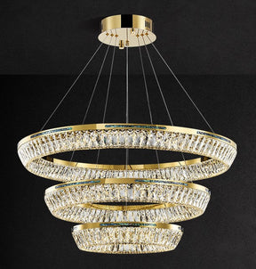 Light Luxury Creative Multi-layer Shell Crystal Art Chandelier for Living/Dining Room