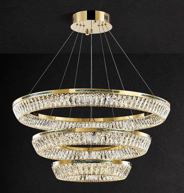 Light Luxury Creative Multi-layer Shell Crystal Art Chandelier for Living/Dining Room