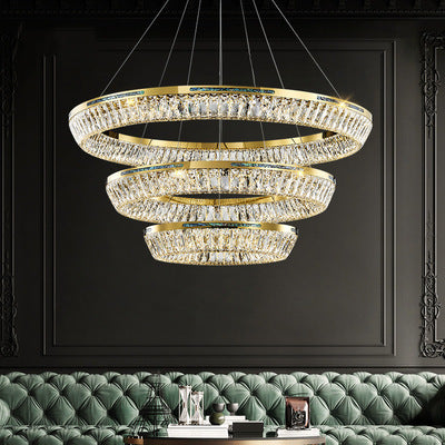 Light Luxury Creative Multi-layer Shell Crystal Art Chandelier for Living/Dining Room