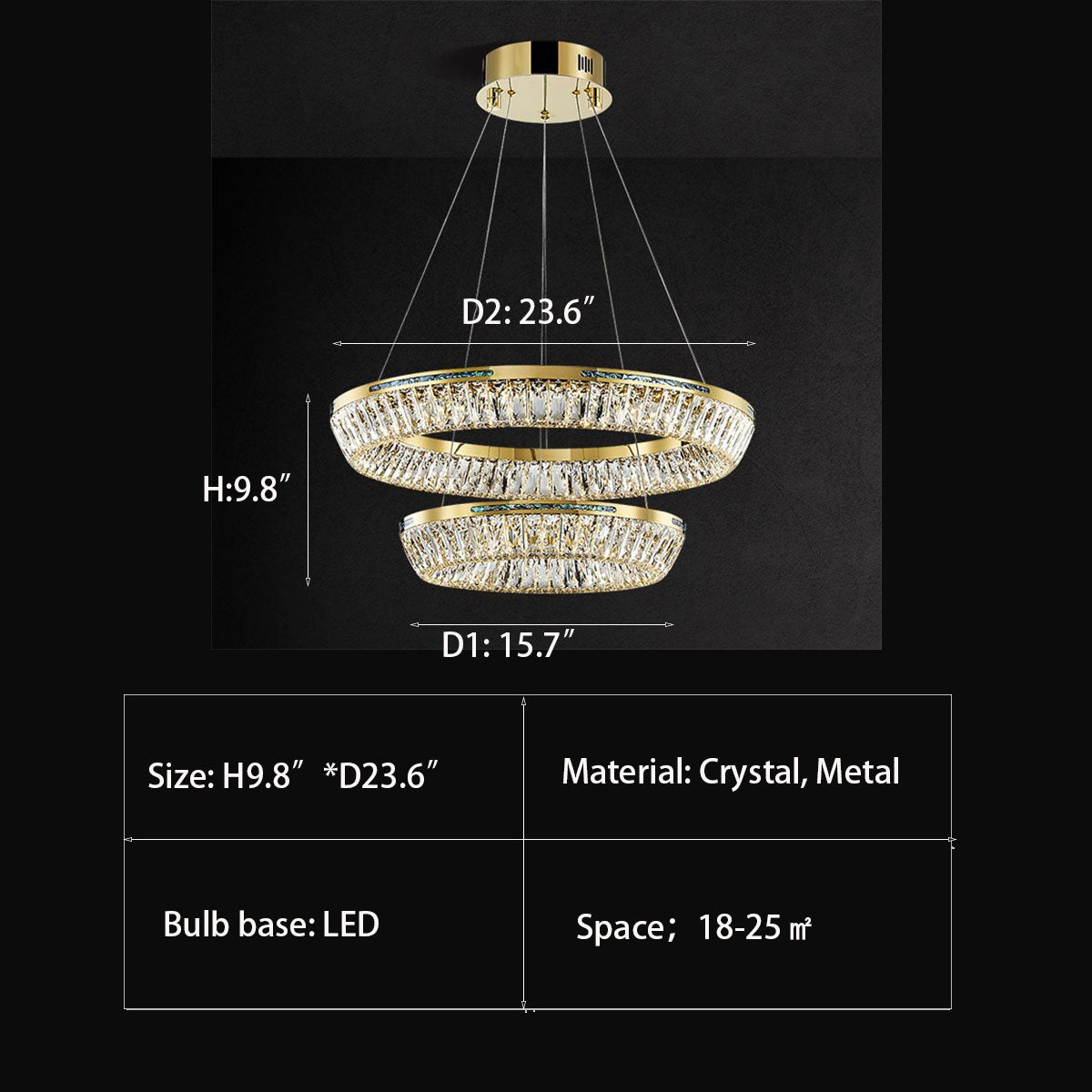 Light Luxury Creative Multi-layer Shell Crystal Art Chandelier for Living/Dining Room