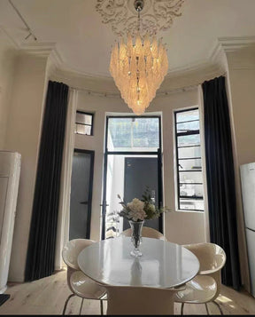 Light Luxury Multi-layered Teardrop Waterfall Chandelier for Living Room/Bedroom