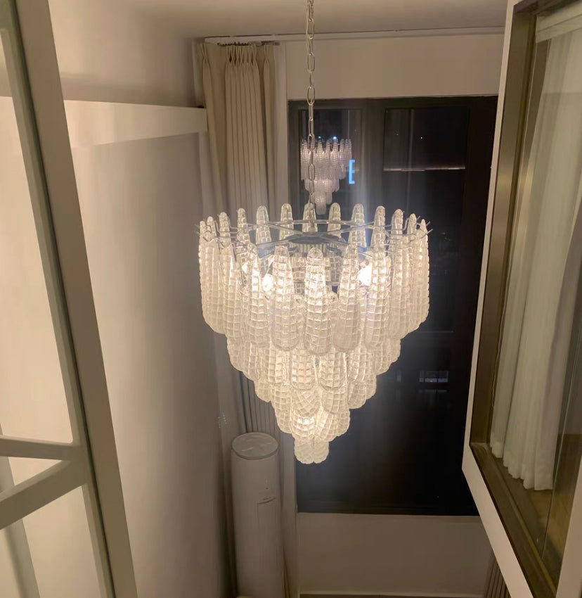 Light Luxury Multi-layered Teardrop Waterfall Chandelier for Living Room/Bedroom