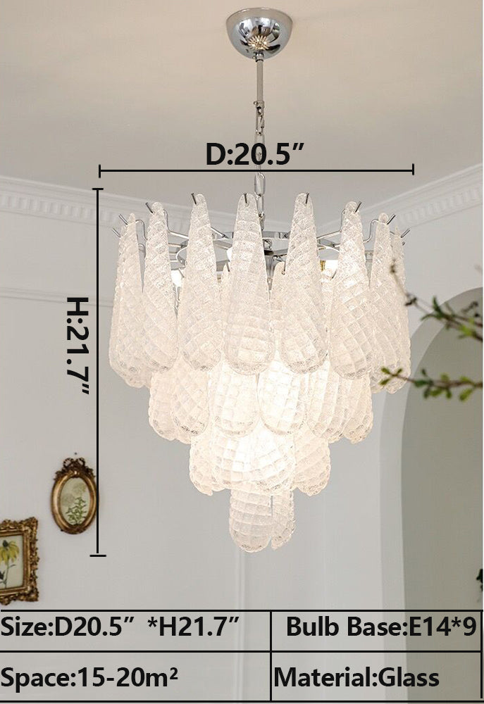 Light Luxury Multi-layered Teardrop Waterfall Chandelier for Living Room/Bedroom