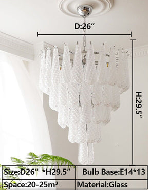 Light Luxury Multi-layered Teardrop Waterfall Chandelier for Living Room/Bedroom