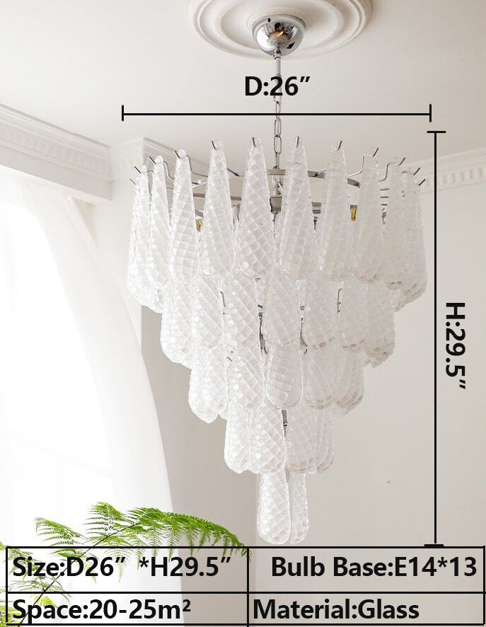 Light Luxury Multi-layered Teardrop Waterfall Chandelier for Living Room/Bedroom