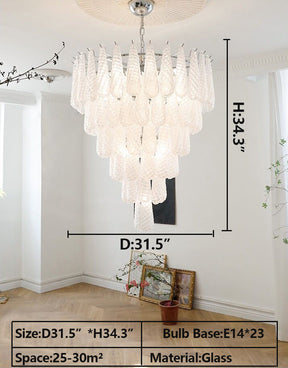 Light Luxury Multi-layered Teardrop Waterfall Chandelier for Living Room/Bedroom