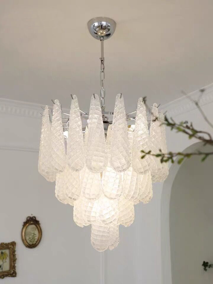 Light Luxury Multi-layered Teardrop Waterfall Chandelier for Living Room/Bedroom