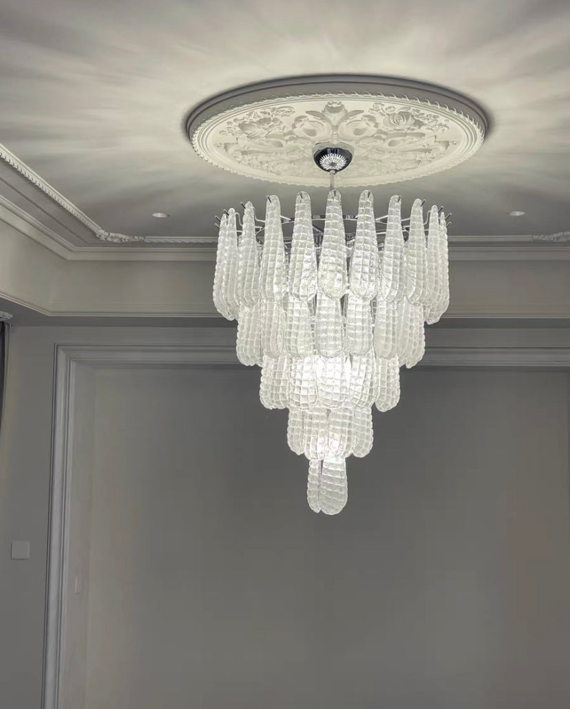 Light Luxury Multi-layered Teardrop Waterfall Chandelier for Living Room/Bedroom