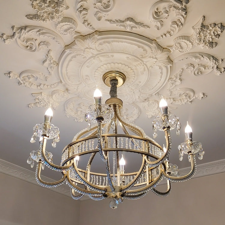 Light Luxury Nordic Vintage Candle Iron Lantern Chandelier for Living / Dining Room / Bedroom