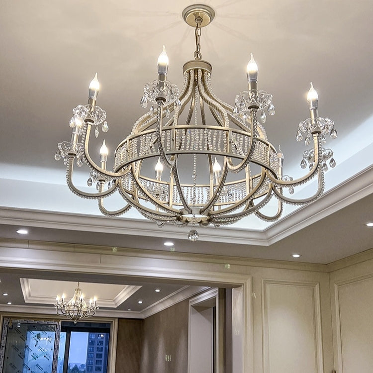 Light Luxury Nordic Vintage Candle Iron Lantern Chandelier for Living / Dining Room / Bedroom