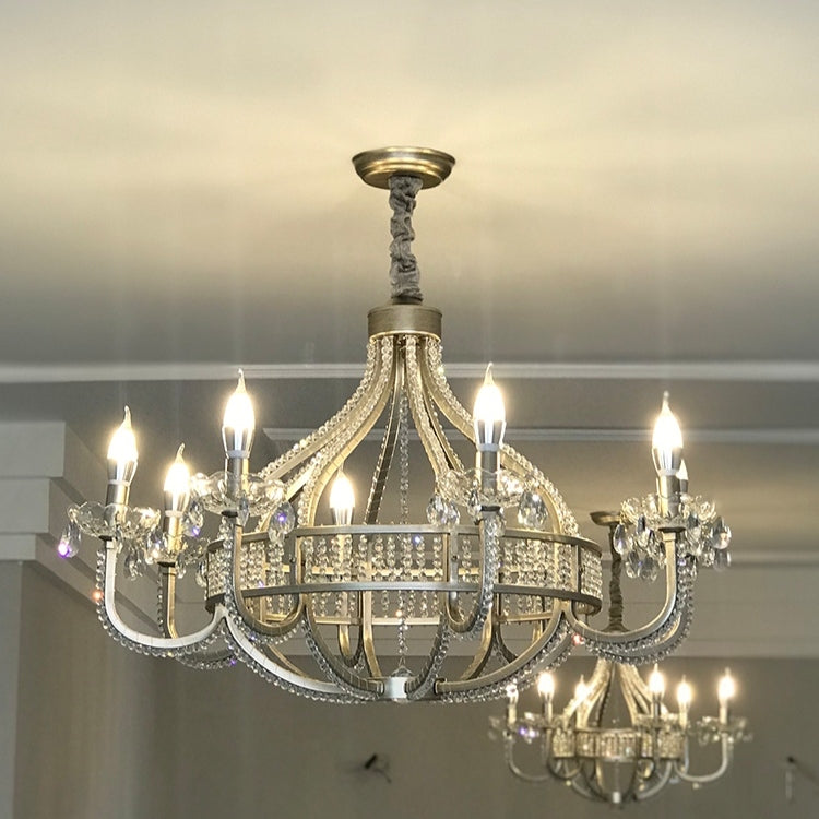 Light Luxury Nordic Vintage Candle Iron Lantern Chandelier for Living / Dining Room / Bedroom