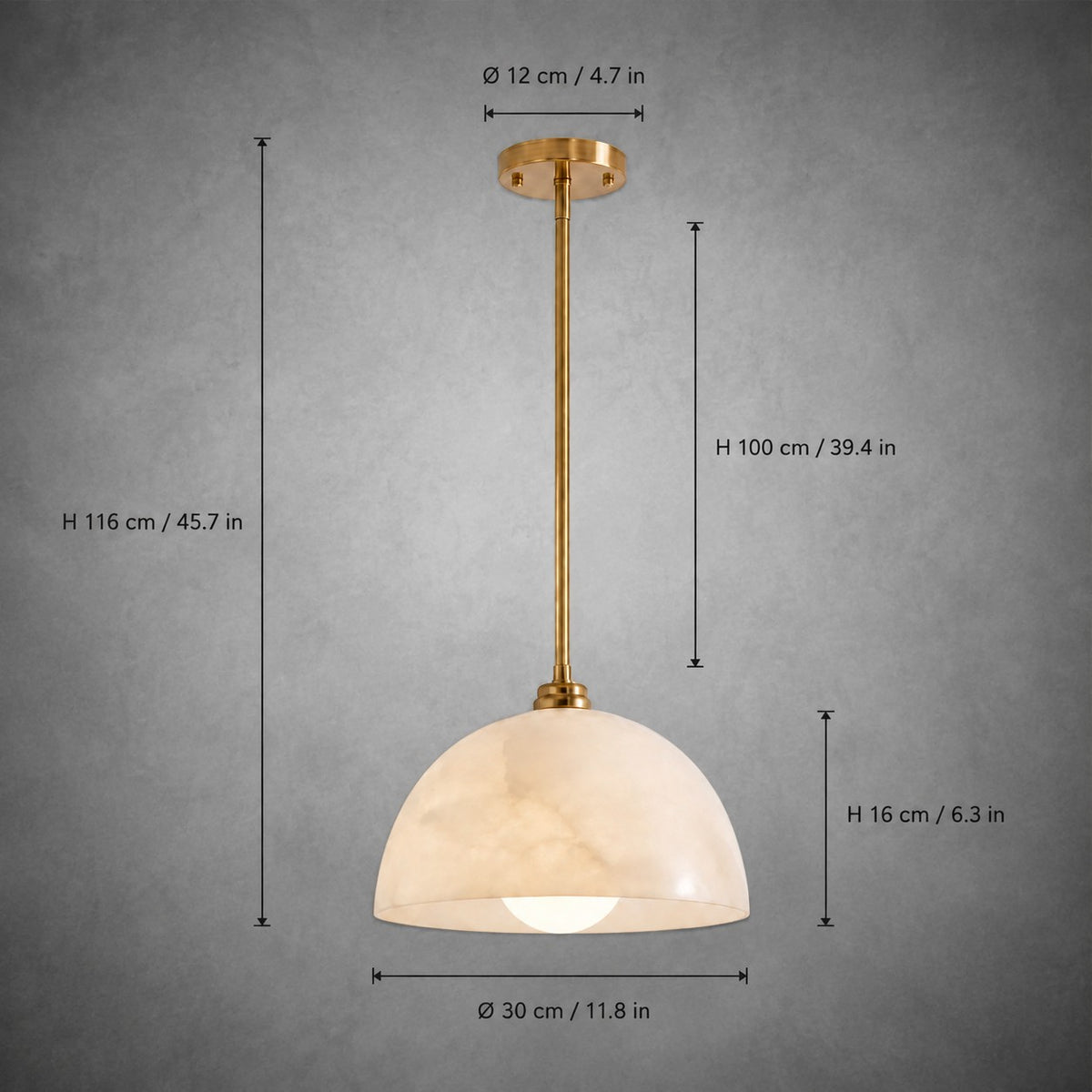 Pendant Light Dome Marble