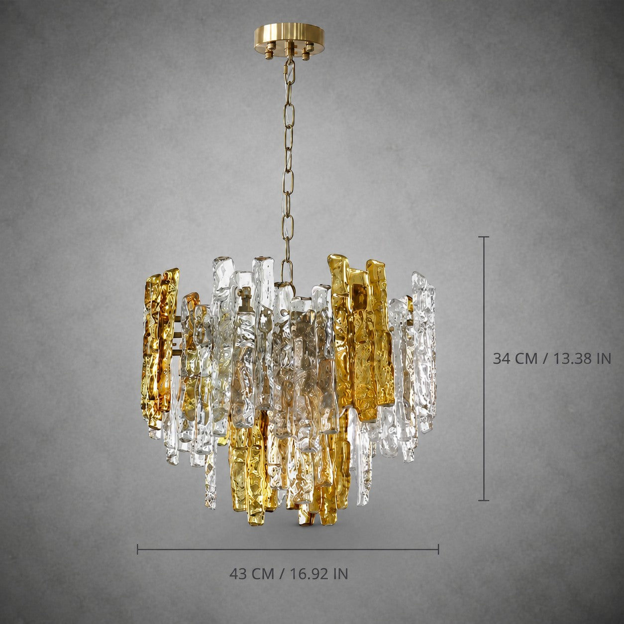 Glacier Ember Pendant Light Artisan Murano Style