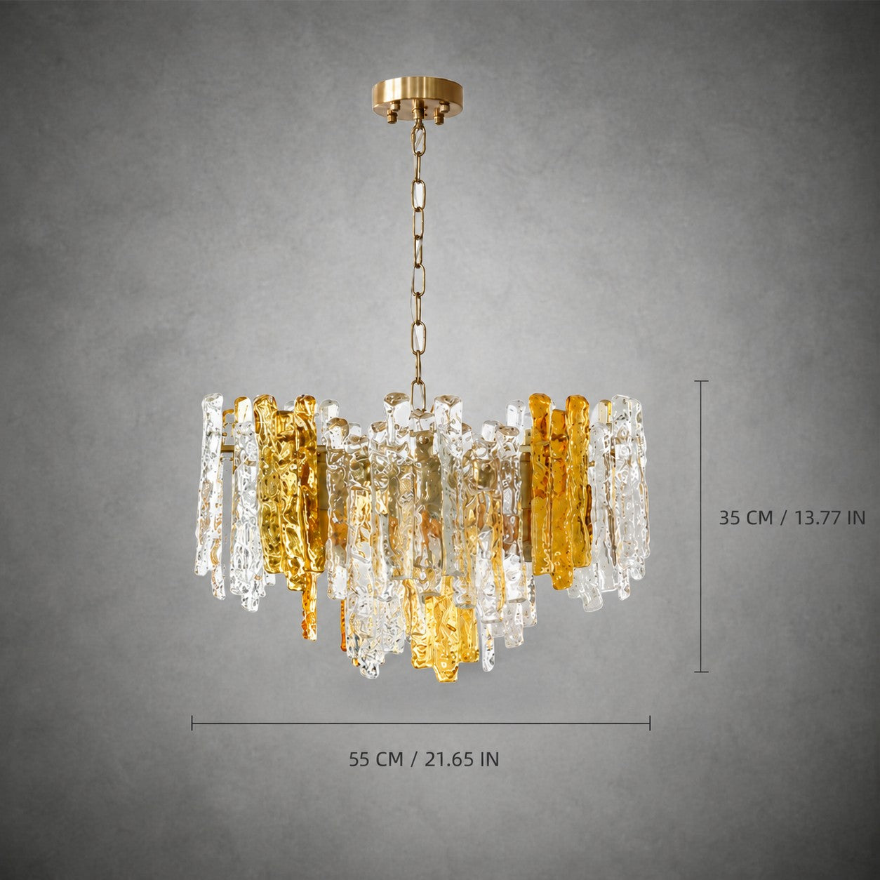 Glacier Ember Pendant Light Artisan Murano Style