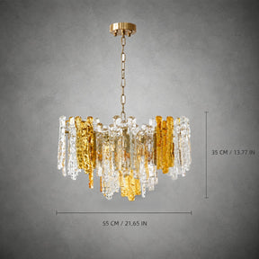 Glacier Ember Pendant Light Artisan Murano Style