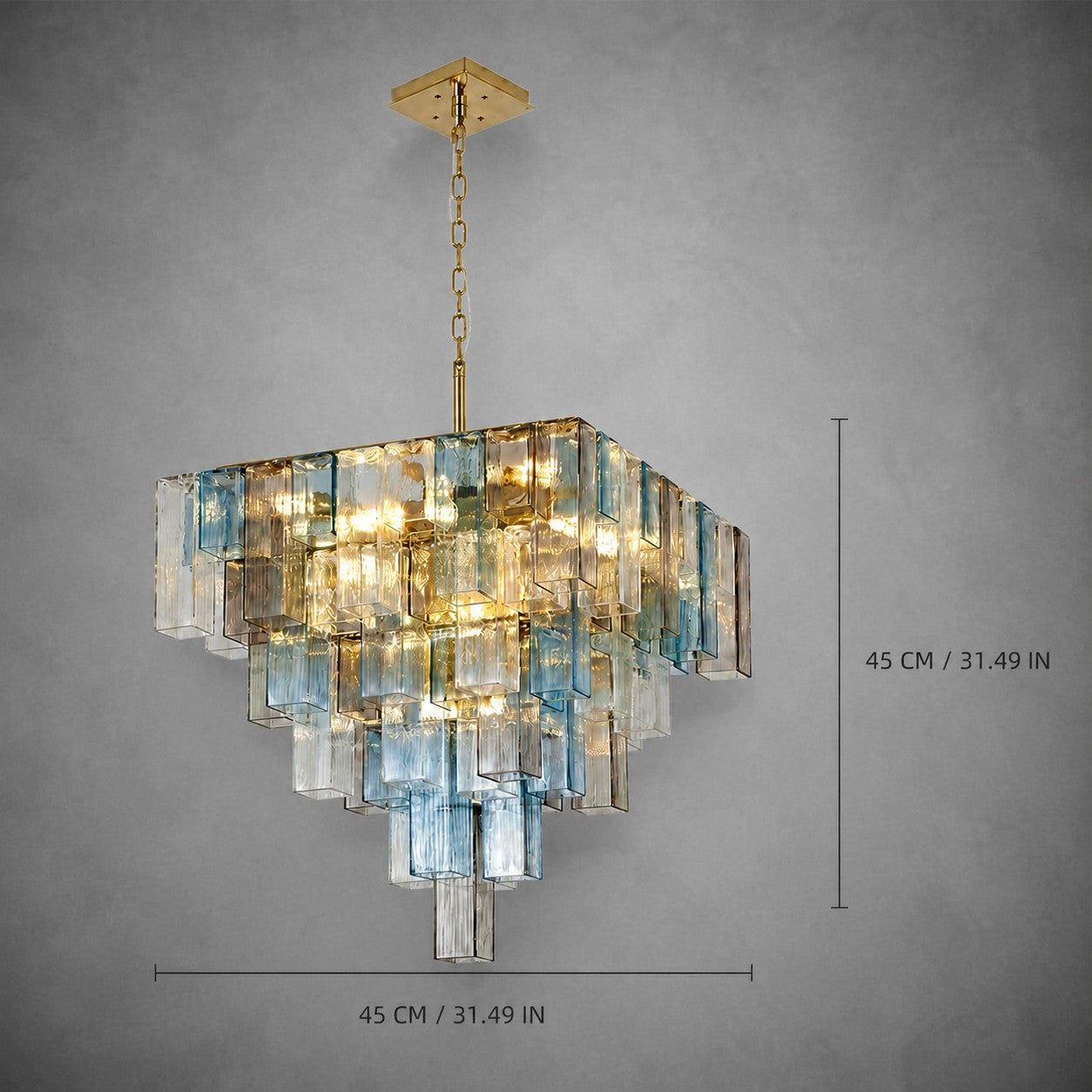 Chromatic Vault Chandelier  Artisan Murano Style