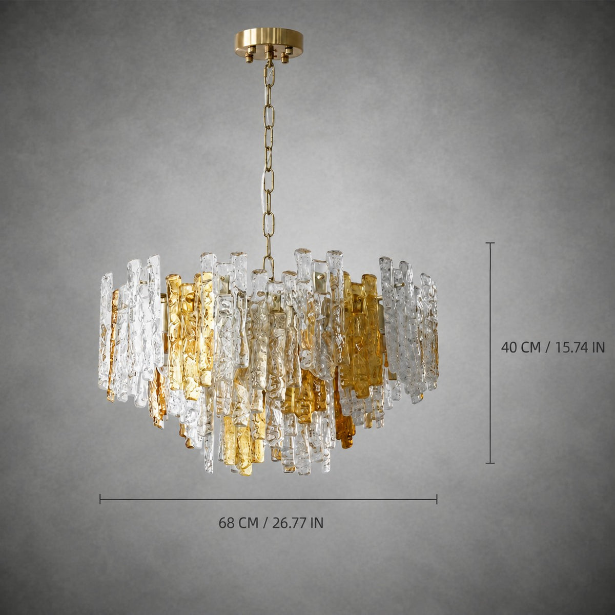 Glacier Ember Pendant Light Artisan Murano Style