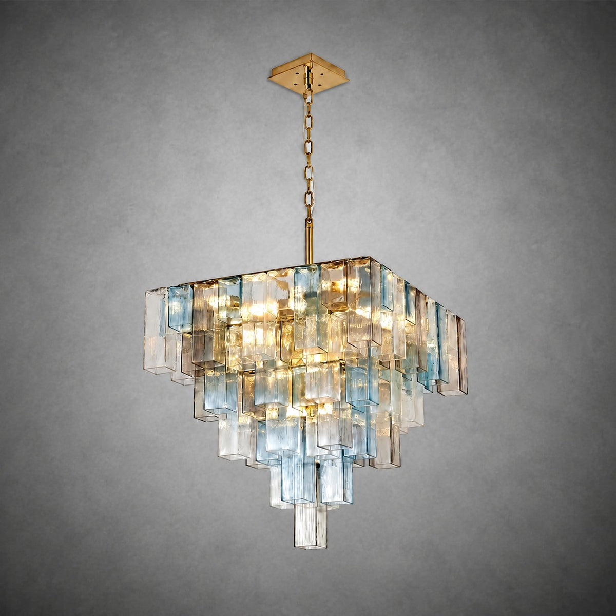 Chromatic Vault Chandelier  Artisan Murano Style