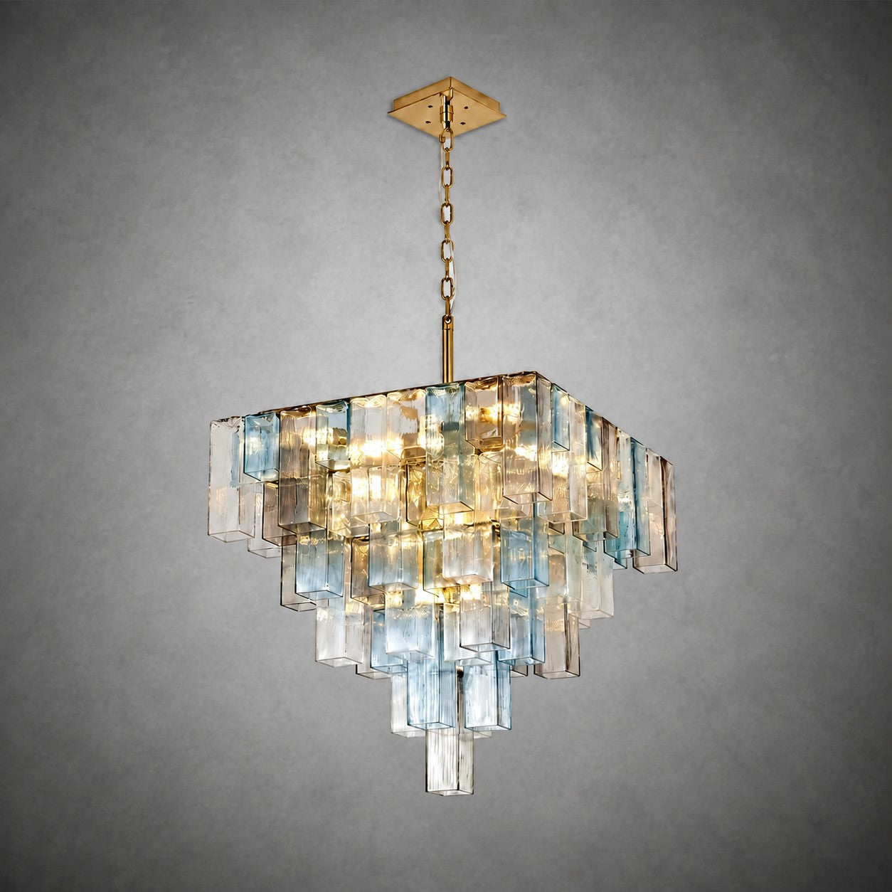 Chromatic Vault Chandelier  Artisan Murano Style