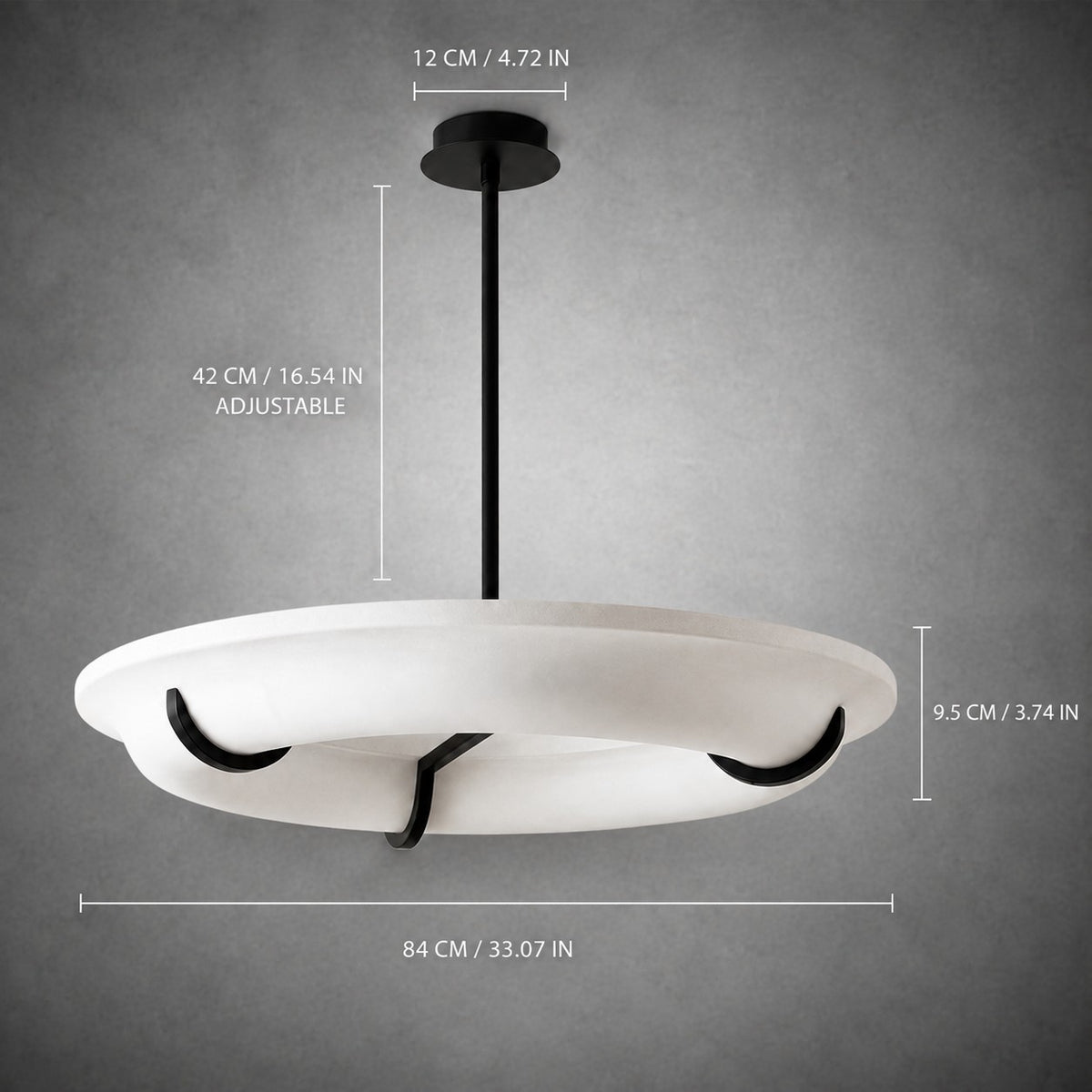 Chandelier Halo Drift Ring Plaster LED