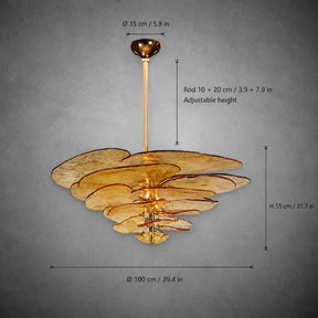 Living Room/Dining Room Chandelier – Artisan Murano Style Petal Cascade
