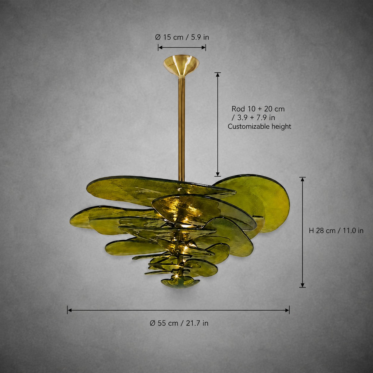 Living Room/Dining Room Chandelier – Artisan Murano Style Petal Cascade