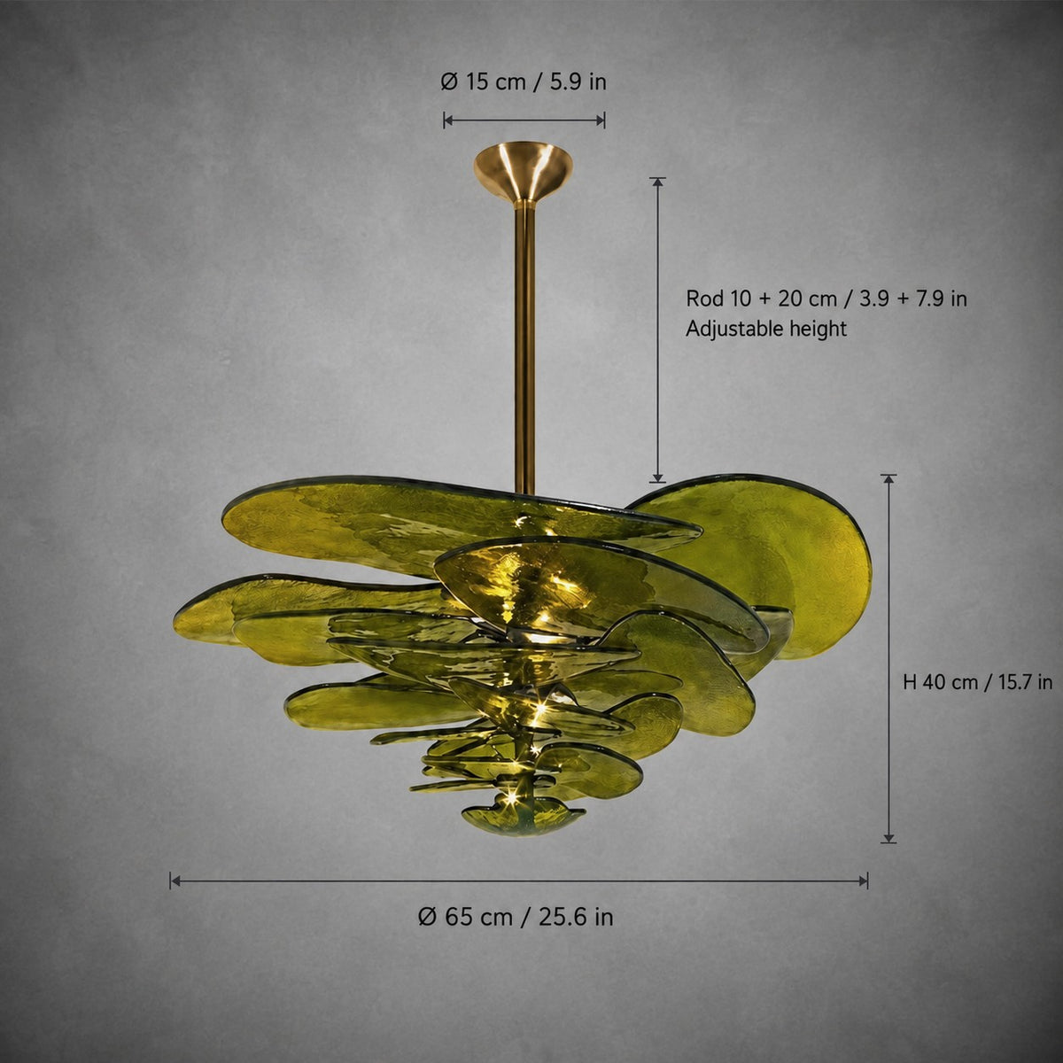 Living Room/Dining Room Chandelier – Artisan Murano Style Petal Cascade