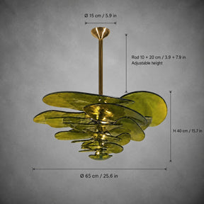 Living Room/Dining Room Chandelier – Artisan Murano Style Petal Cascade