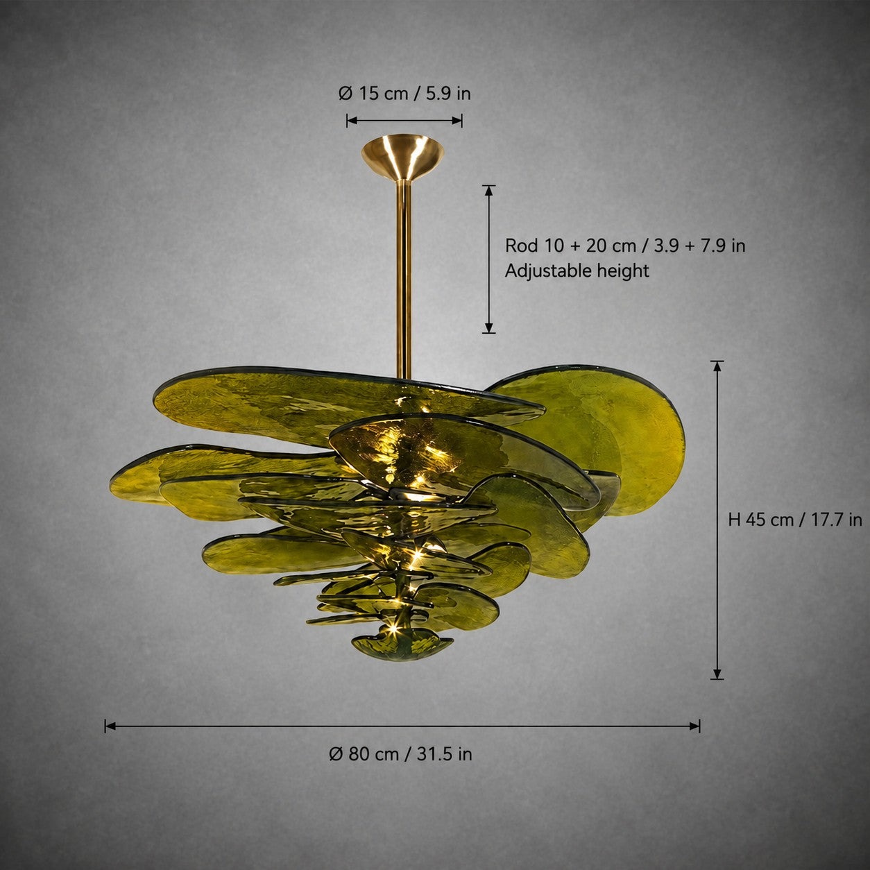 Living Room/Dining Room Chandelier – Artisan Murano Style Petal Cascade