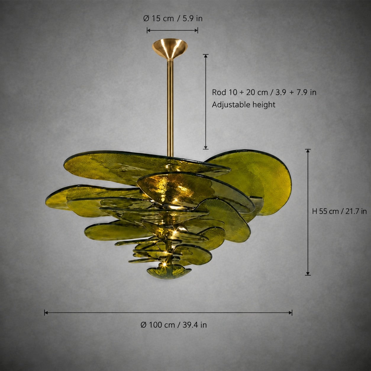 Living Room/Dining Room Chandelier – Artisan Murano Style Petal Cascade